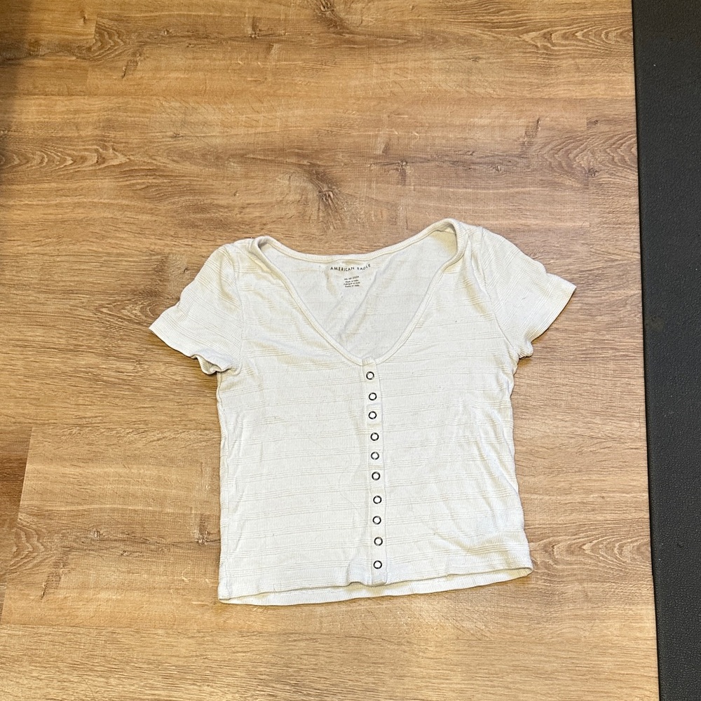 American Eagle Outfitters White Button-Down Shirt